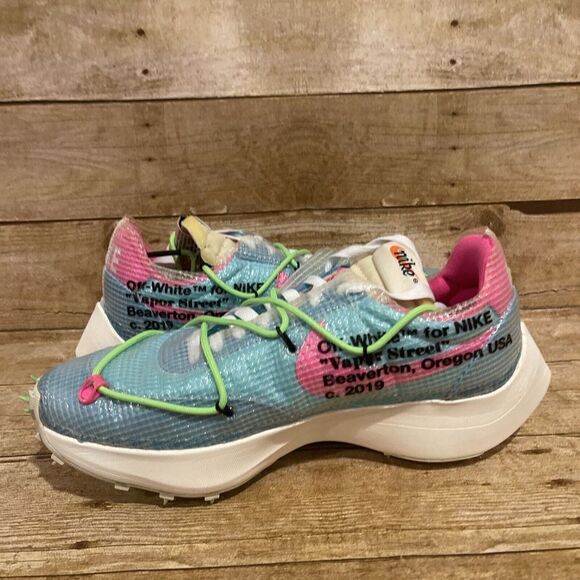 NEW NIKE x OFF-WHITE WS VAPOR STREET POLARIZED BLUE CD8178-400 SZ M9/W10.5 - Picture 7 of 8